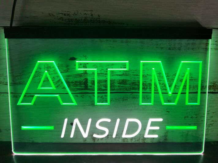 ATM Inside Dual LED Neon Sign for Businesses and Convenience Spaces