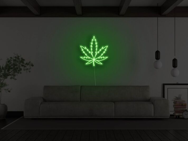 Pot Leaf Neon Sign for Cannabis Enthusiasts and Relaxing Spaces