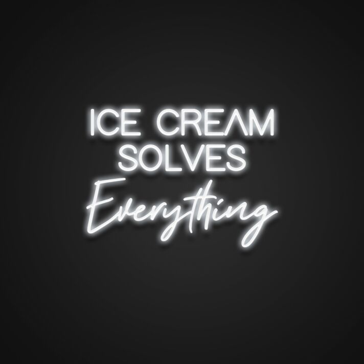 Ice Cream Solves Everything Neon Sign for Sweet and Fun Spaces