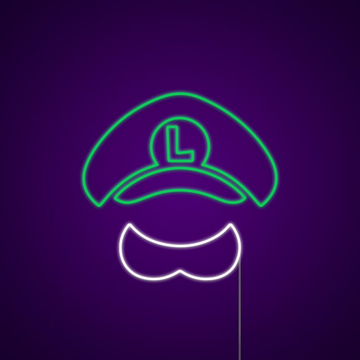 Luigi Neon Sign for Video Game Fans