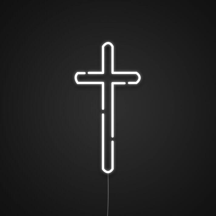 Neon Cross LED Sign for Religious and Spiritual Spaces