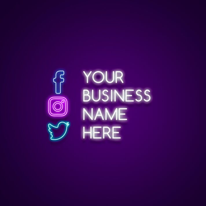 Social Media Icons Custom Neon Sign for Modern and Fun Spaces