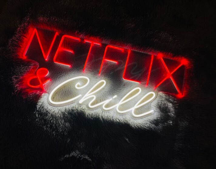 Netflix and Chill Neon Sign for Cozy and Fun Spaces