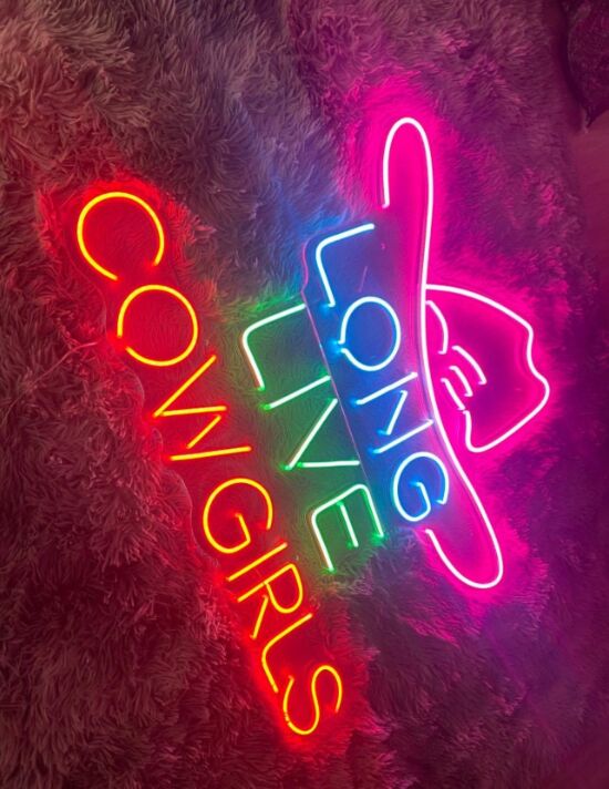 Long Live Cowgirls Neon Sign for Western and Rustic Decor