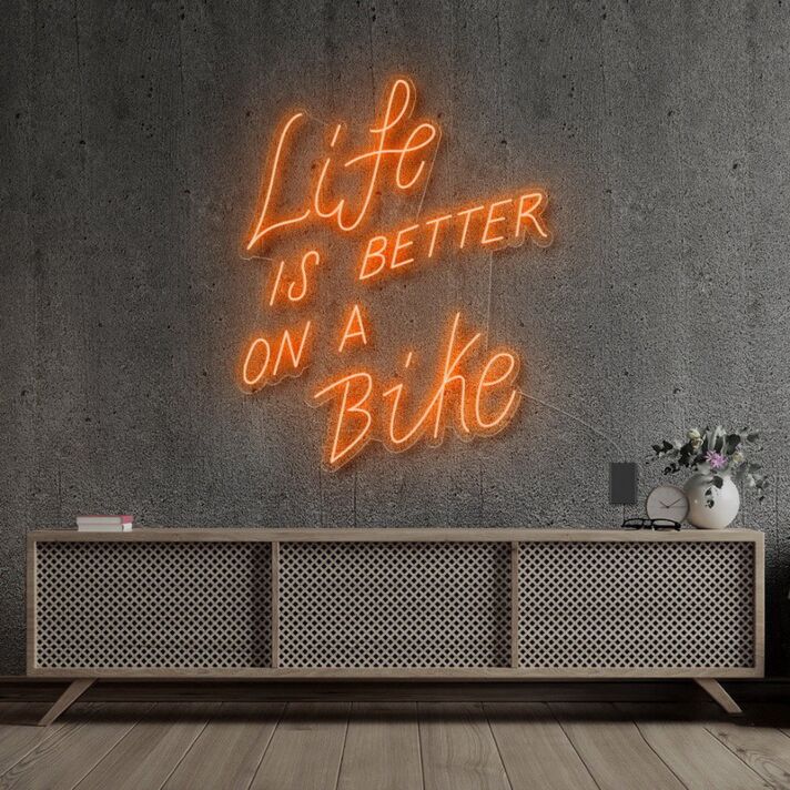 Life Is Better On A Bike Neon Sign for Fitness and Adventure Enthusiasts