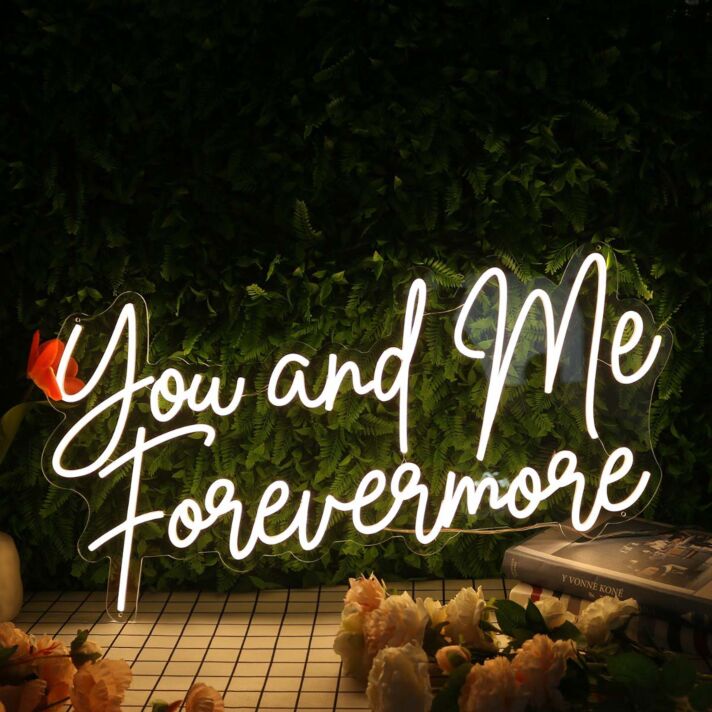 You And Me Forevermore Yellow Neon Sign for Romantic and Loving Spaces