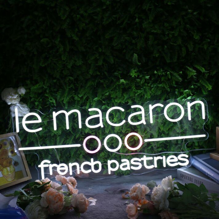 Le Macaron French Pastries Custom Neon Sign for Bakeries and Cafes