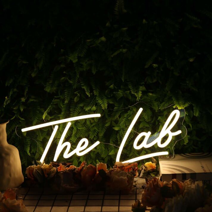 The Lab Yellow Neon Sign for Creative and Fun Spaces