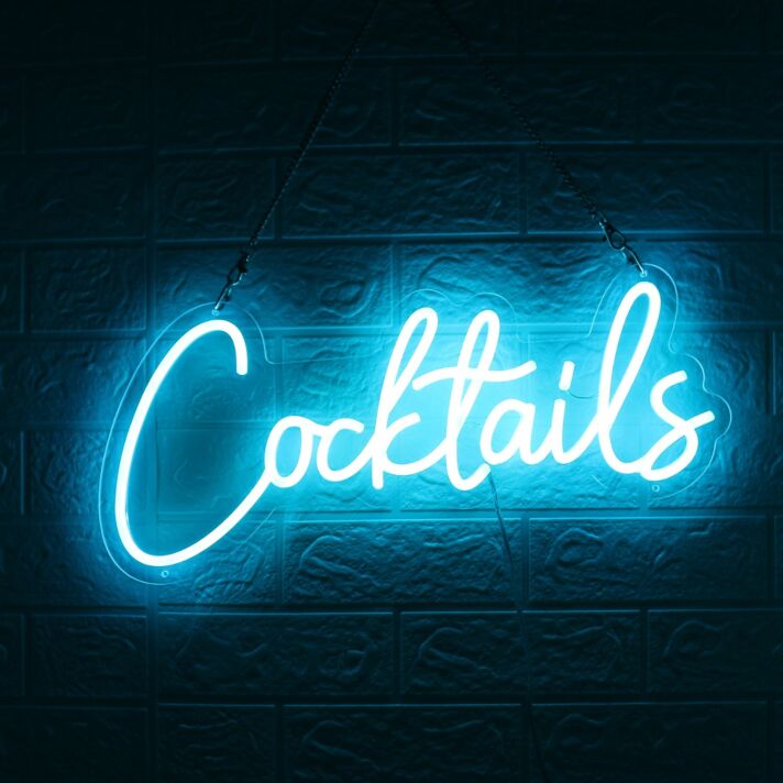 Blue Cocktails LED Neon Sign for Bars and Social Spaces
