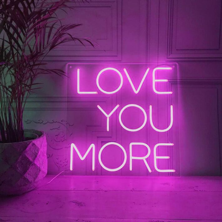 Love You More Neon Sign for Romantic and Loving Spaces
