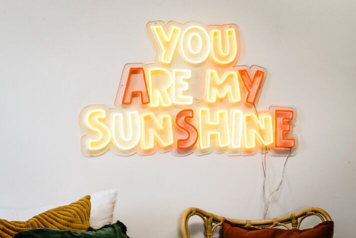You Are My Sunshine Neon Sign for Positive and Loving Spaces