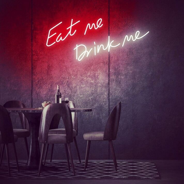 Eat Me Drink Me Neon Sign for Fun and Playful Spaces