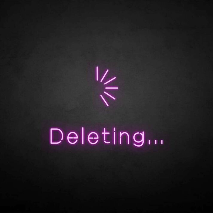'Delete' neon sign