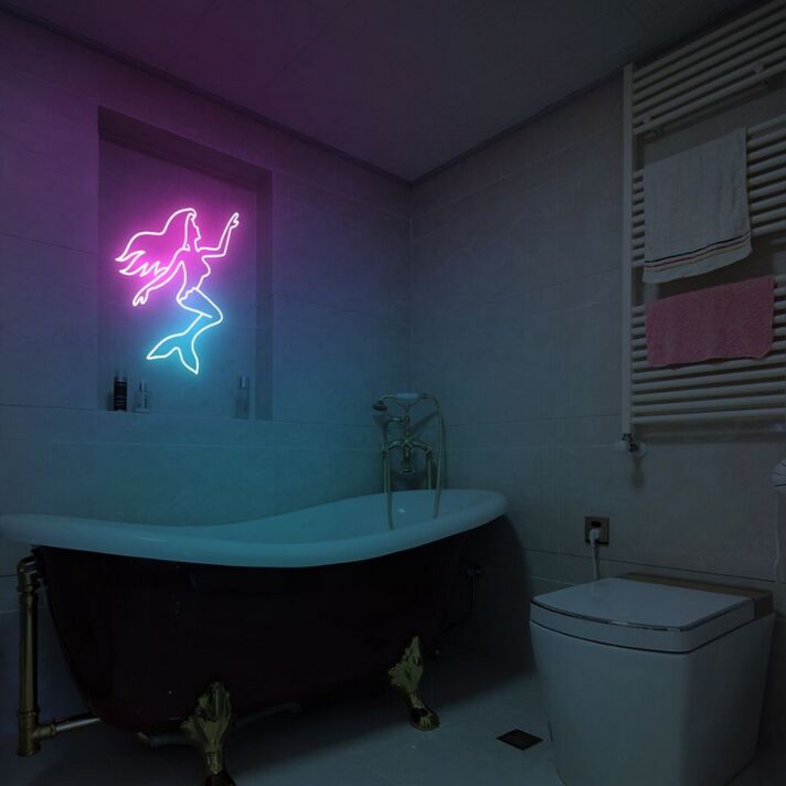 Mermaid Sexy Girl Neon Sign for Whimsical and Artistic Spaces