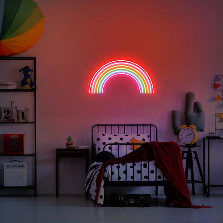 Rainbow Neon Sign for Whimsical and Fun Spaces
