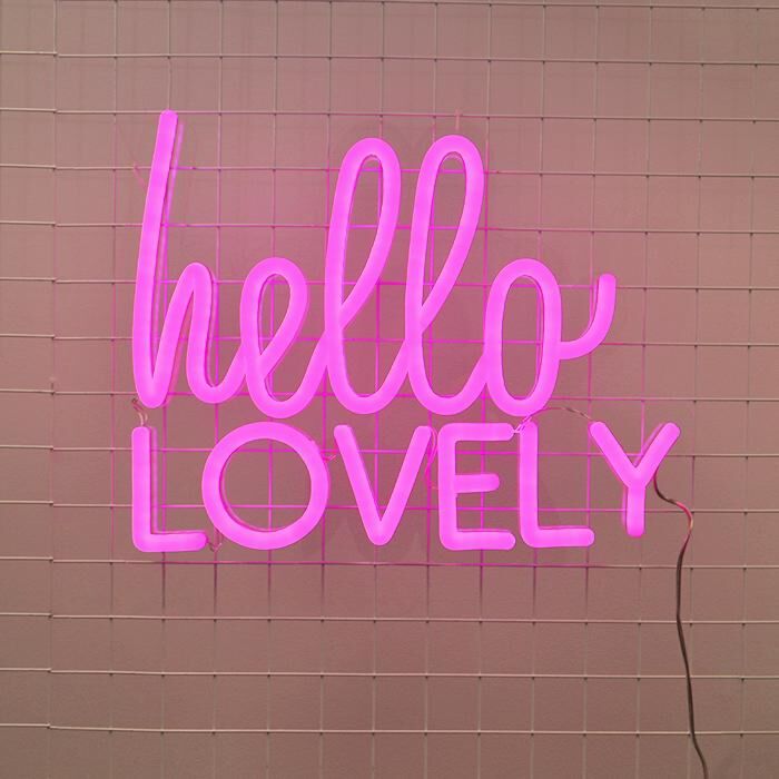 Hello Lovely Neon Sign adds a welcoming feel to any home
