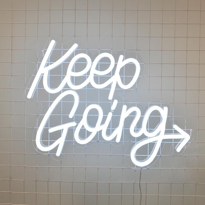 Keep Going Neon Sign for encouraging office environments