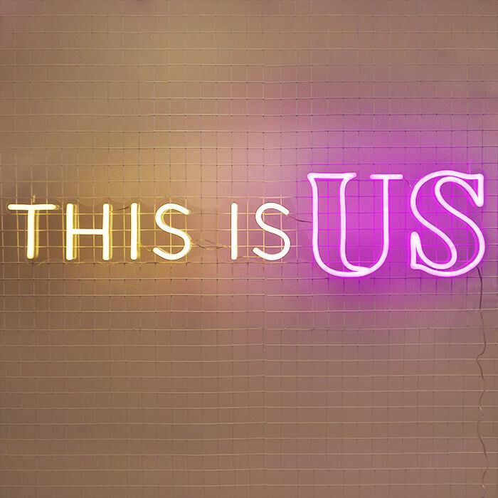 This Is Us Neon Sign for family-centered living rooms