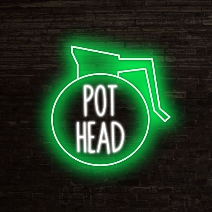 Pot Head Neon Sign adds humor to any room