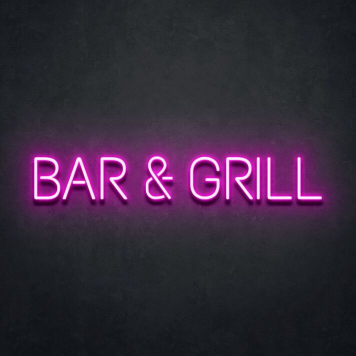 Bar Grill Neon Sign ideal for bar and grill establishments