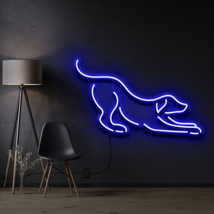 Playful Dog Neon Sign for Pet Lovers and Kids Rooms