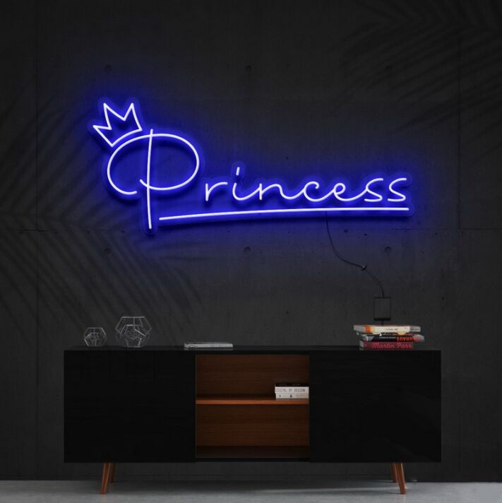 Princess Neon Sign for Kids and Girls Rooms