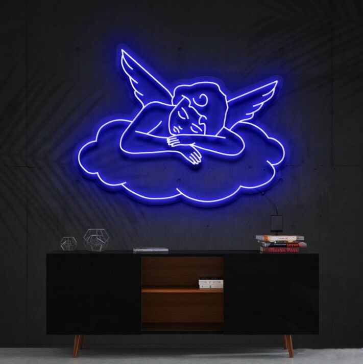 Sleepy Cupid Neon Sign for Romantic and Bedroom Decor