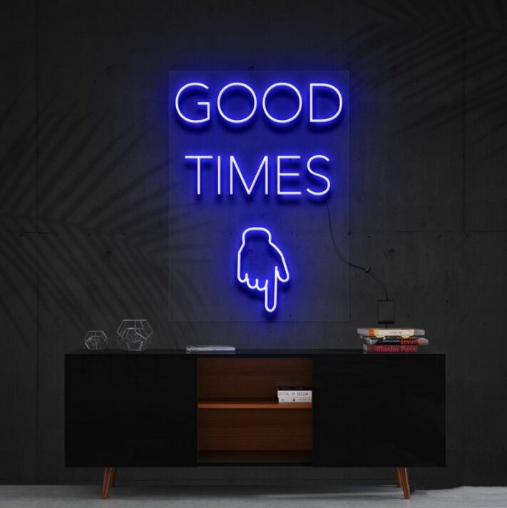 Good Times This Way Neon Sign for Party Spaces