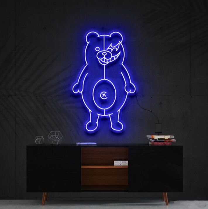 Monokuma Danganronpa Neon Sign for Game Rooms and Anime Fans