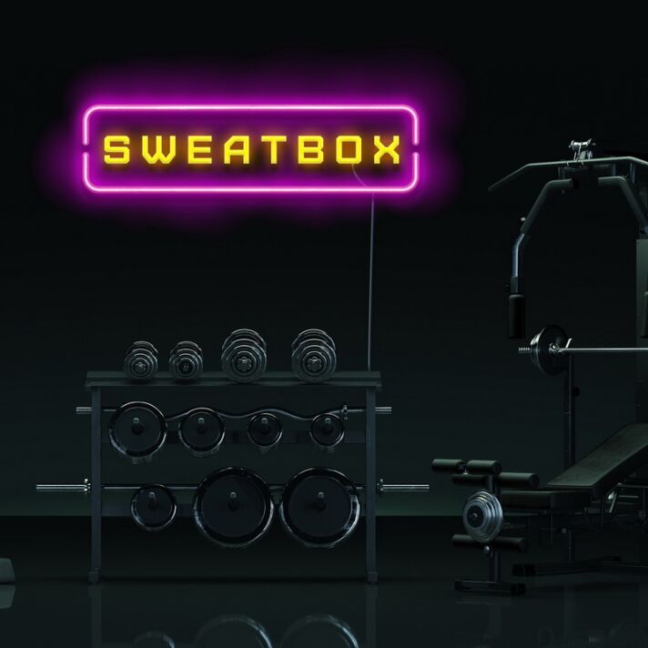 Sweat Box Neon Sign for Gym and Fitness Spaces