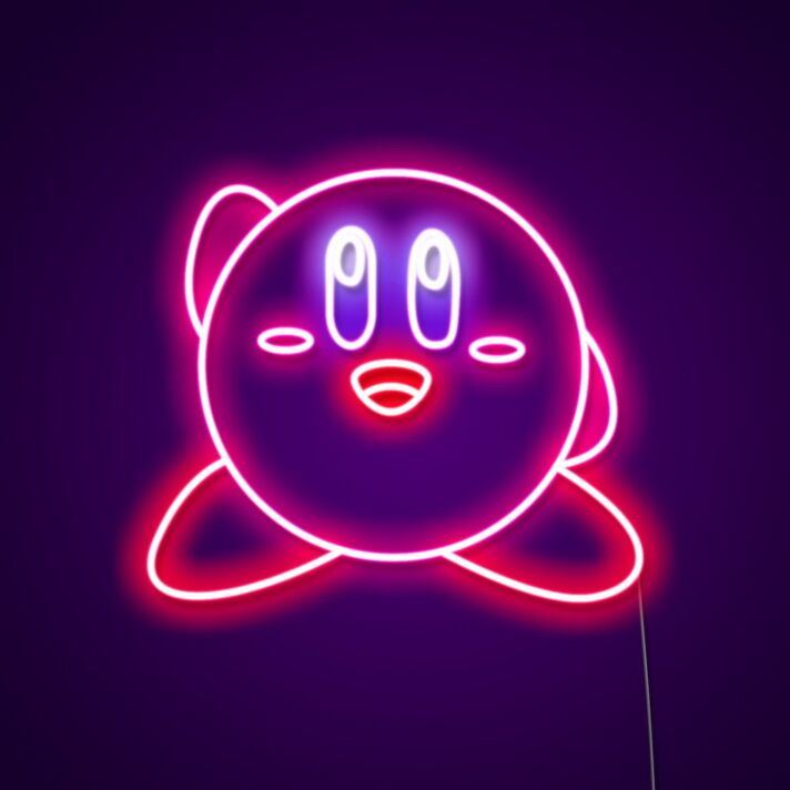 Kirby Neon Sign Ideal for game rooms and kids' spaces