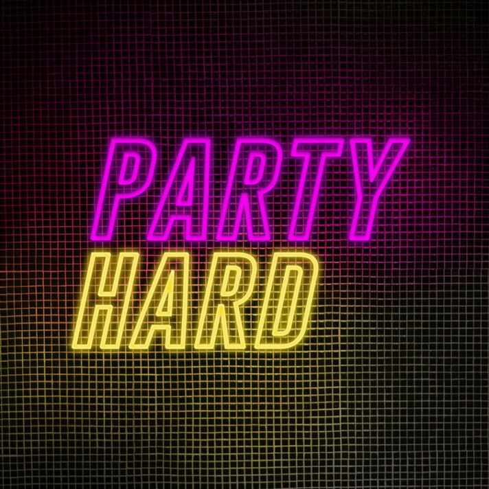 Party Hard Neon Sign Get the party started with this fun and vibrant sign