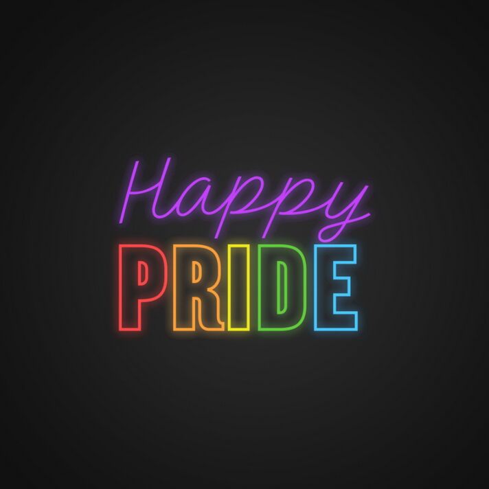 Happy Pride Neon Sign Celebrate LGBTQ+ pride with this vibrant sign