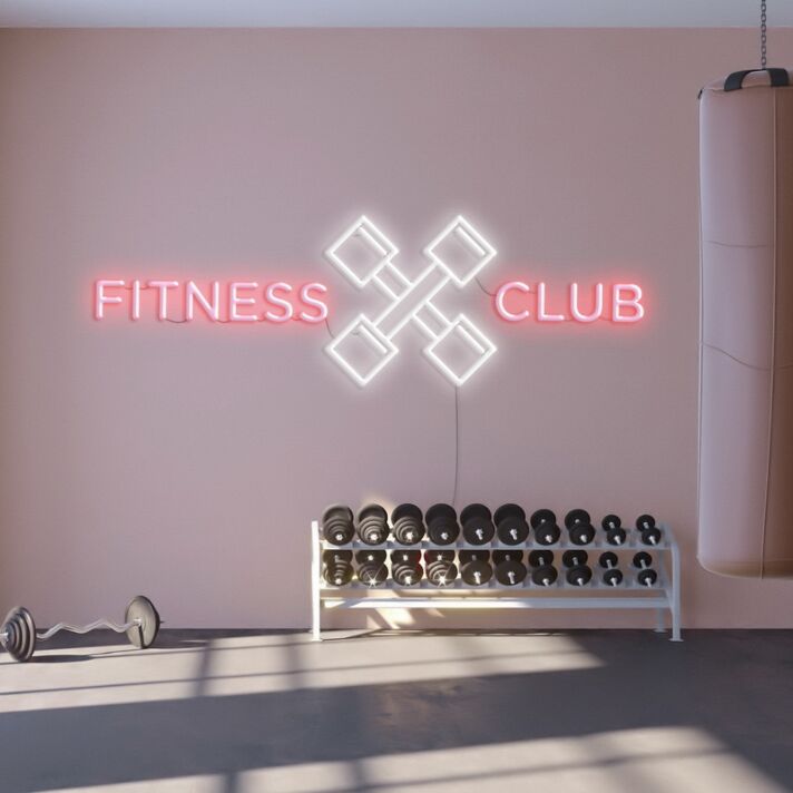Fitness Club Neon Sign Motivate yourself to stay fit