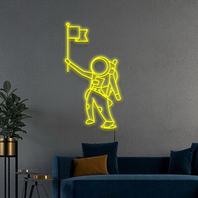 Landed Astronaut Neon Sign Perfect for space enthusiasts