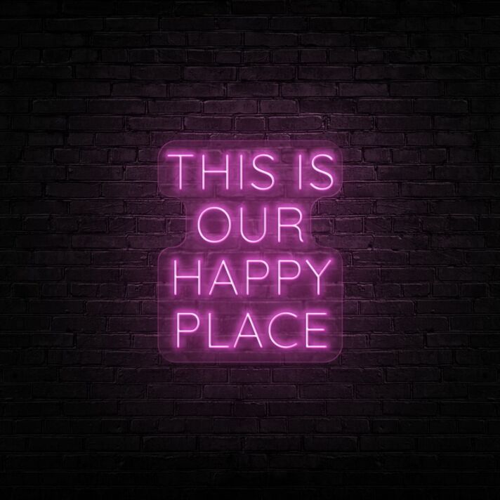 This Is Our Happy Place Neon Sign Create a warm and inviting atmosphere