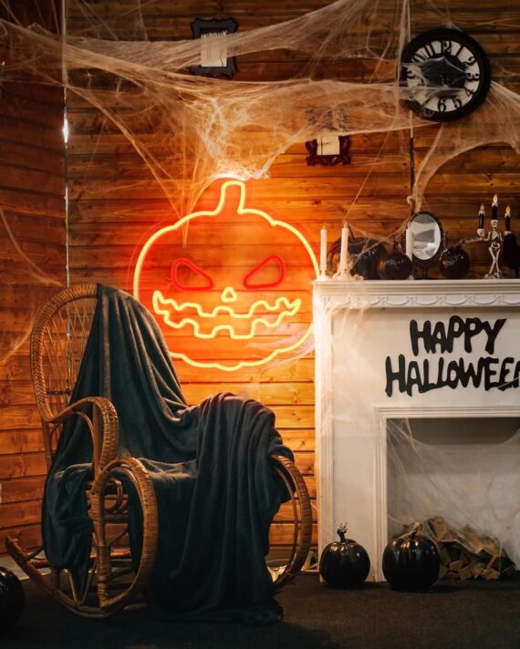 Halloween Pumpkins Neon Sign Trick or Treat