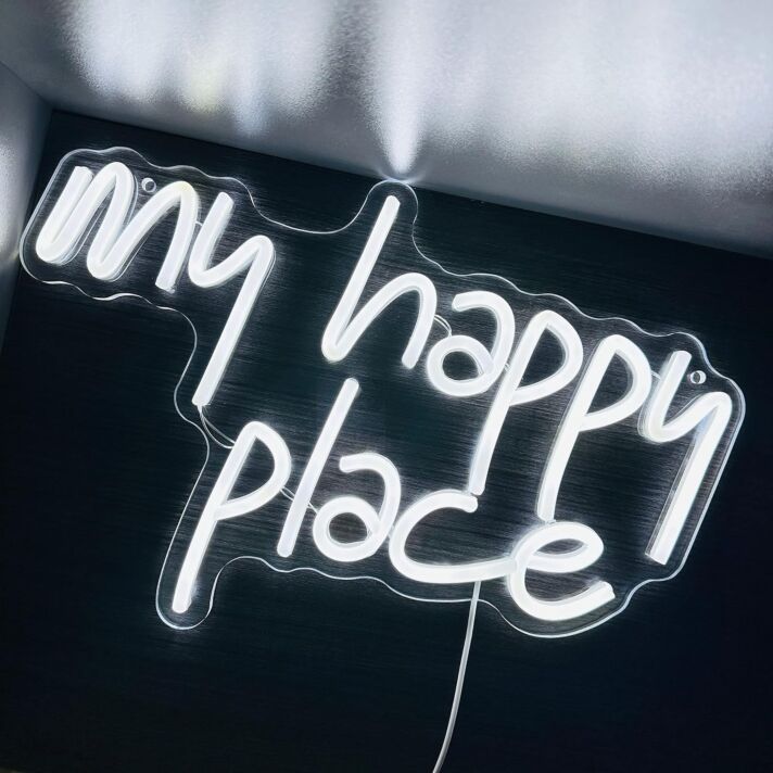 My Happy Place Multicolor Bedroom Neon Sign Cozy Vibes