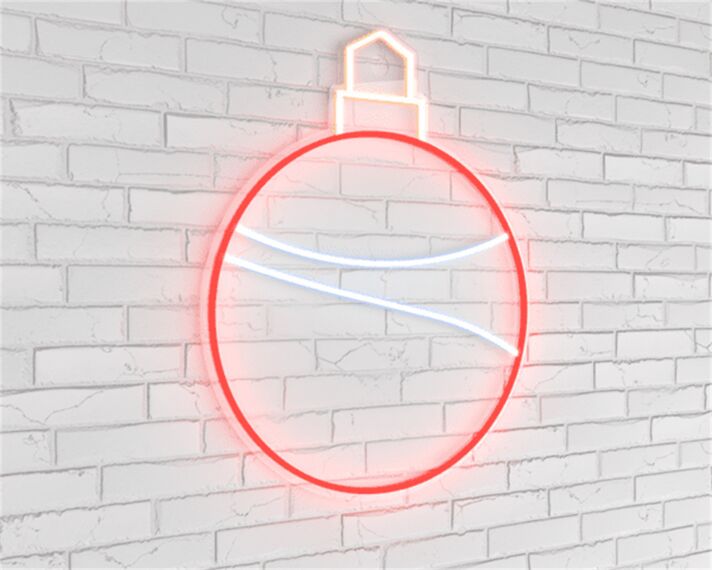 Bring festive cheer to your home, office, or holiday party with the Christmas Bauble LED Neon Sign.