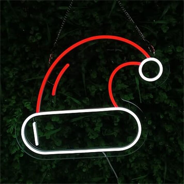 Brighten Up Your Festive Celebrations: Christmas Hat LED Neon Sign for Home, Office, and Holiday Parties.