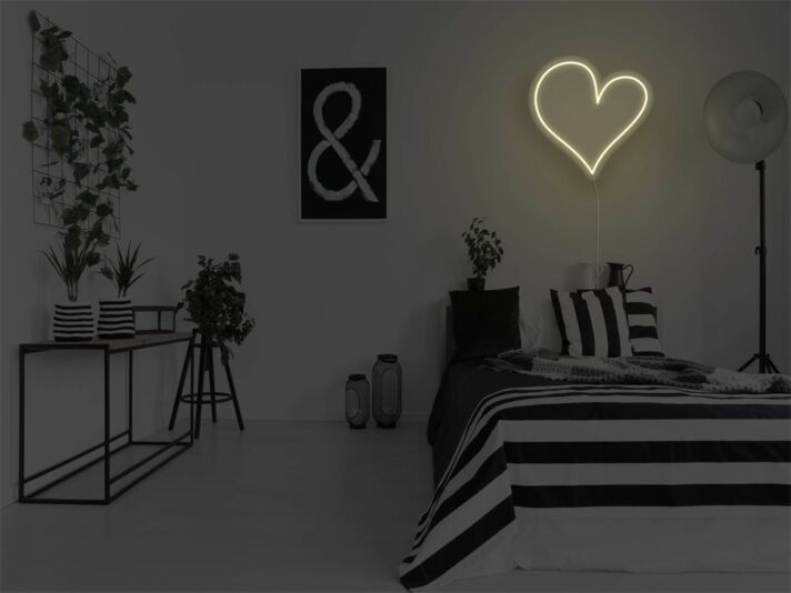 Brighten Your Wedding, Bar, and Home Ambiance with the Classic Heart LED Neon Sign.