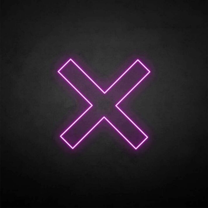 X-mark' neon sign