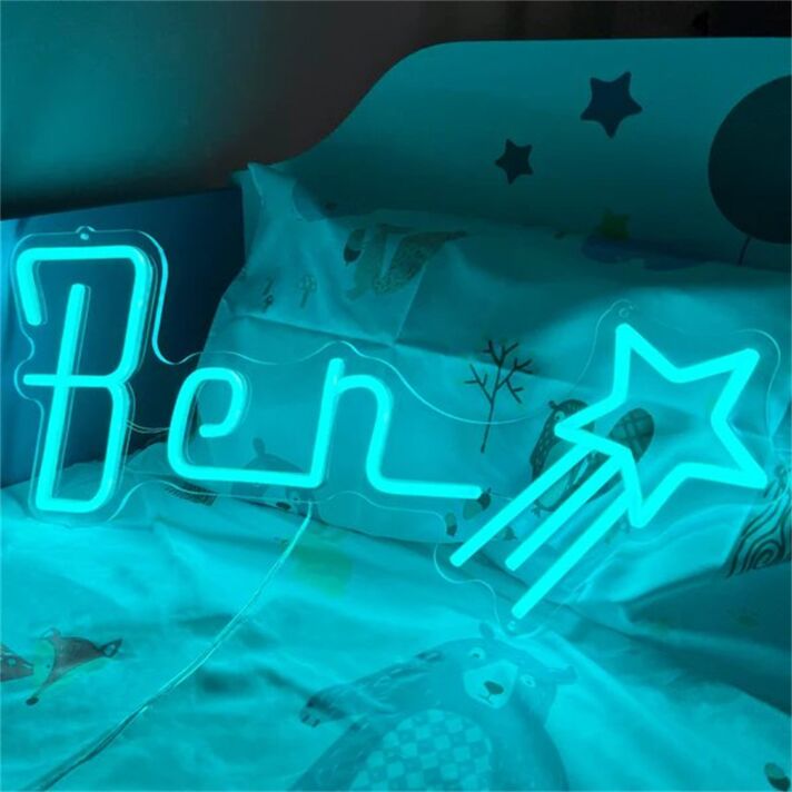Brighten Your Celebrations: Customized LED Neon Light Name Ben With Star Birthday LED Neon Sign - Perfect for Weddings, Birthdays, and Home Decor.