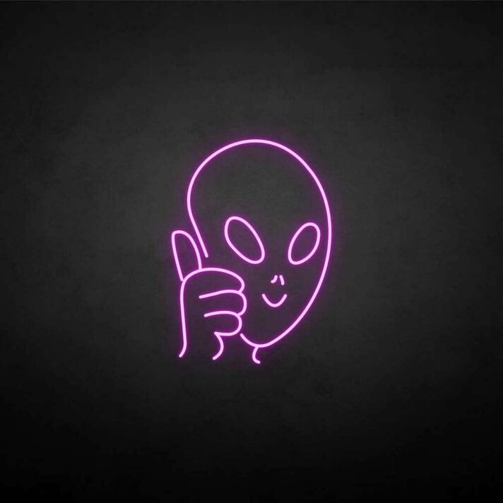 Saucer man' neon sign