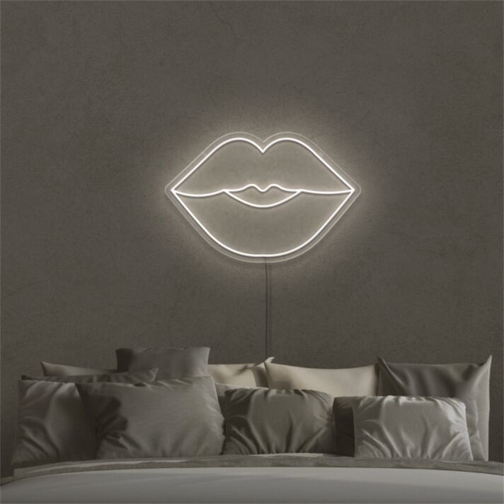 Brighten Up Your Bar, Party, or Bedroom with the Playful Glow of Lips LED Neon Sign Sketch and Etch Us.