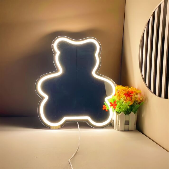 Brighten Up Your Space with Mirror Panda LED Neon Lamp - Perfect for Home Decor, Office Ambiance, and Lively Parties.