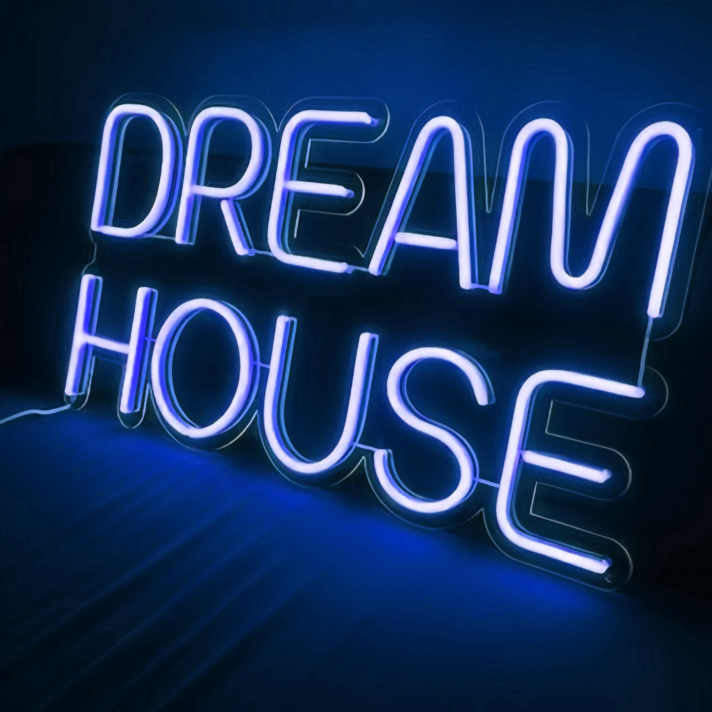 Neon sign of a dream house