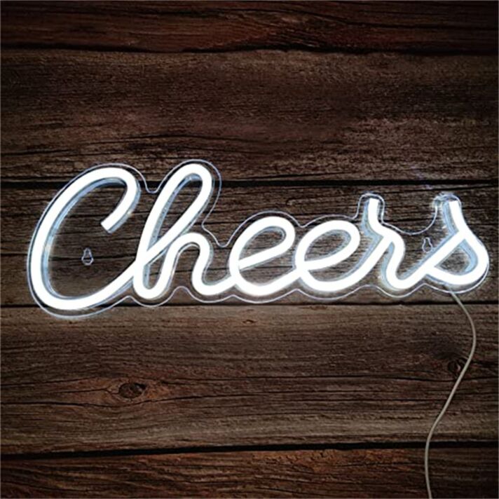 Brighten Up Your Celebrations: Perfect for Weddings, Bars, and Home Gatherings with the Party Decor Cheers LED Neon Sign.