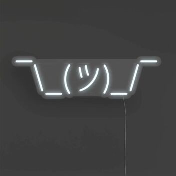 Brighten Up Your Bar, Office, or Wedding Event with the Stylish Shrug LED Neon Sign.