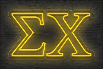 Sigma Chi (ΣΧ) LED Neon Light for Game Room, Dorm & Fraternity House